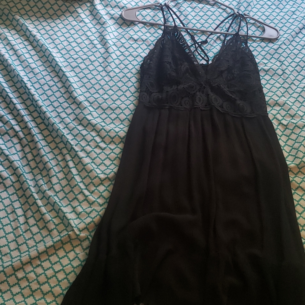 Pink black dress